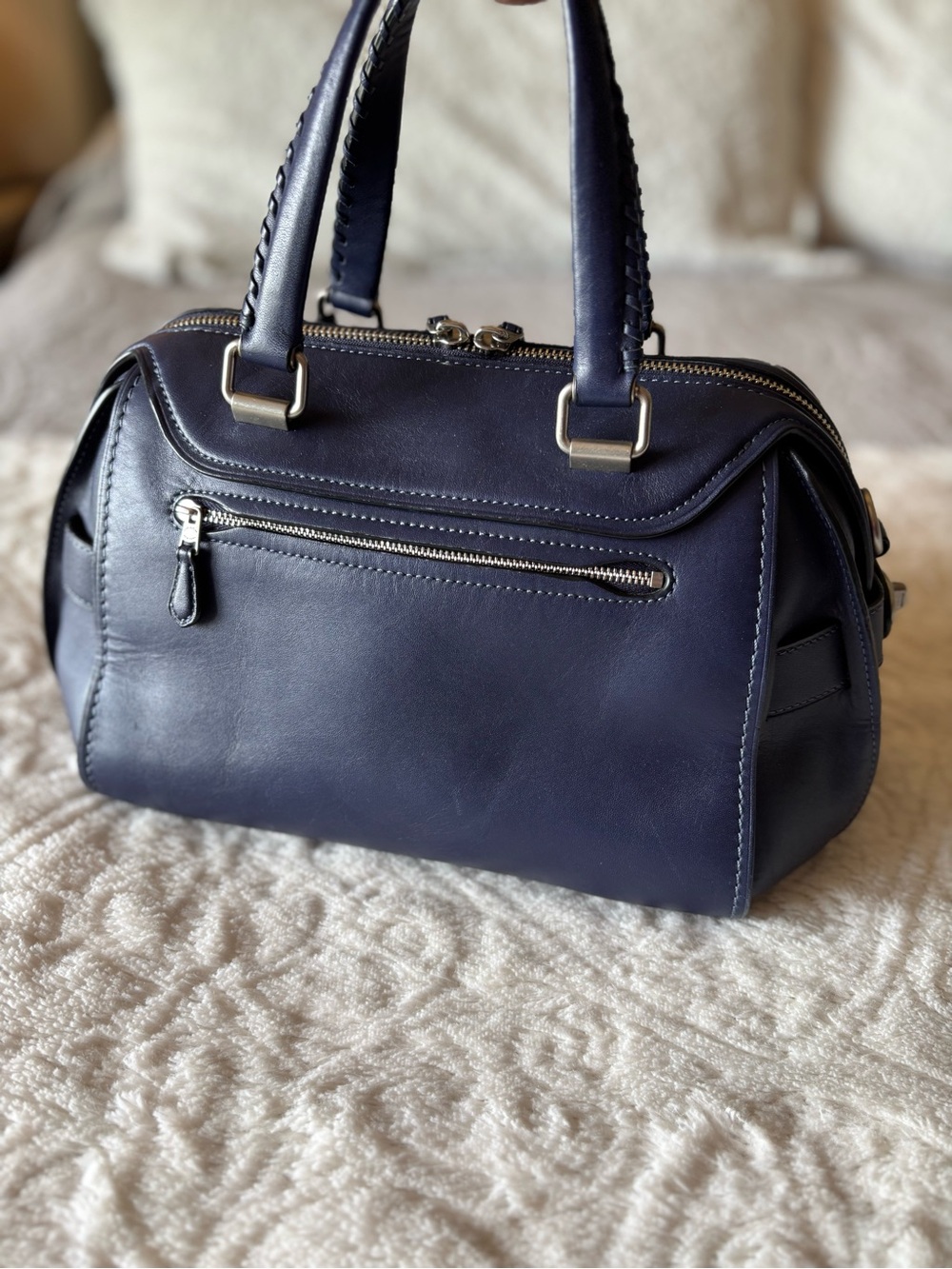 Coach Ace Satchel in Navy/Silver - Picture 2 of 16